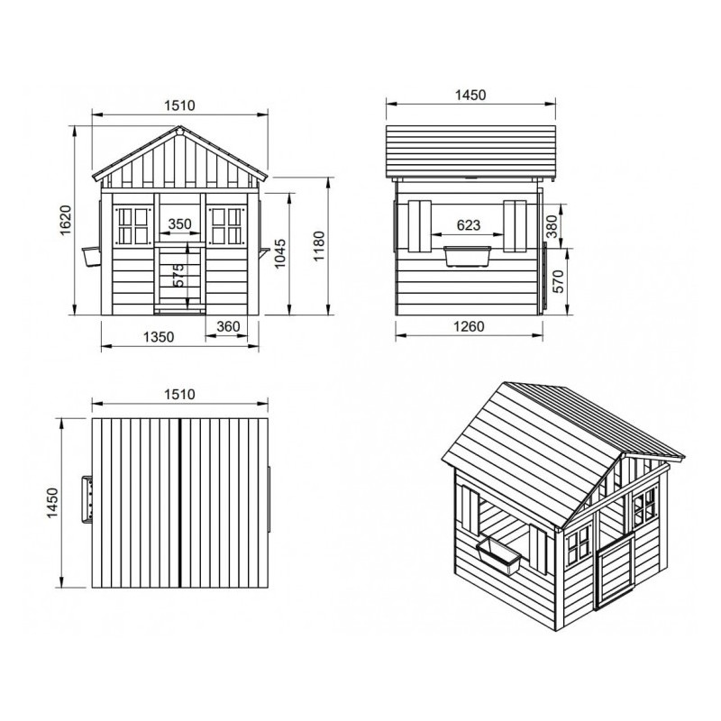 Casita de madera Masgames LOLLIPOP XL Rosa Sin suelo de madera