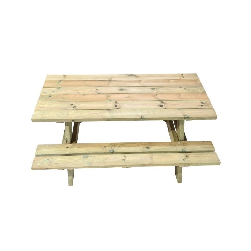 Mesa de picnic MASGAMES MUNICH L 180 cm largo Madera sin pintar Mesa sin respaldo