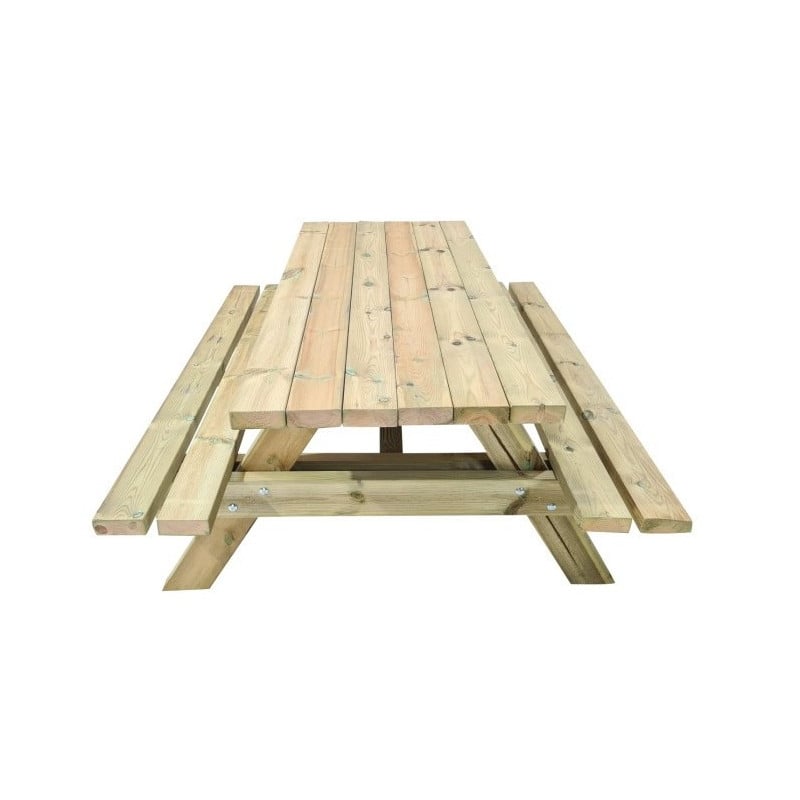 Mesa de picnic MASGAMES MUNICH L 180 cm largo Madera sin pintar Mesa sin respaldo