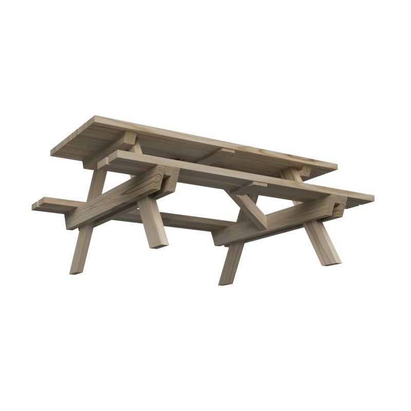 Mesa de picnic MASGAMES MUNICH L 180 cm largo Madera sin pintar Mesa sin respaldo