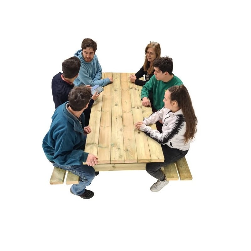 Mesa de picnic MASGAMES MUNICH L 180 cm largo Madera sin pintar Mesa sin respaldo