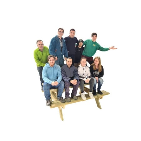 Mesa de picnic MASGAMES MUNICH L 180 cm largo Madera sin pintar Mesa sin respaldo