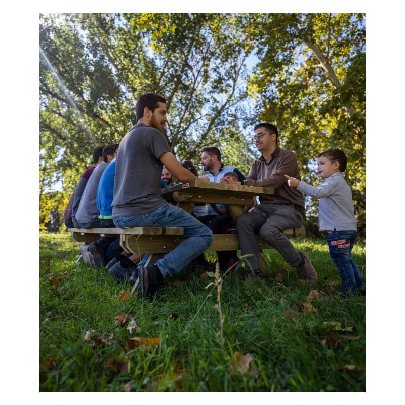 Mesa de picnic MASGAMES MUNICH L 180 cm largo Madera sin pintar Mesa sin respaldo