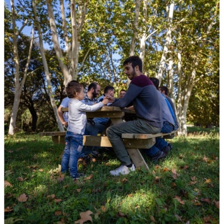Mesa de picnic MASGAMES MUNICH L 180 cm largo Madera sin pintar Mesa sin respaldo