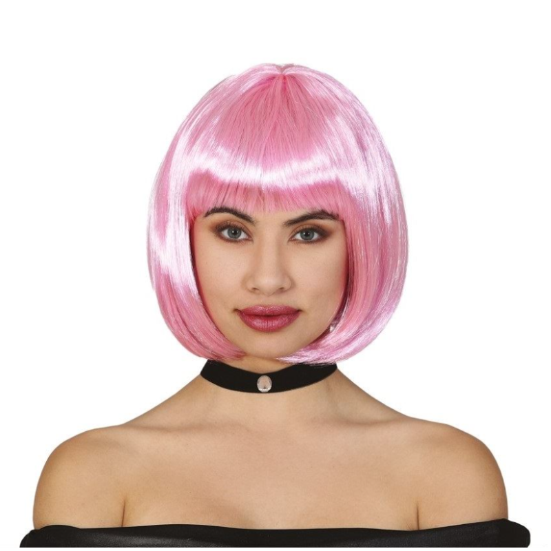Peluca Media Melena Rosa