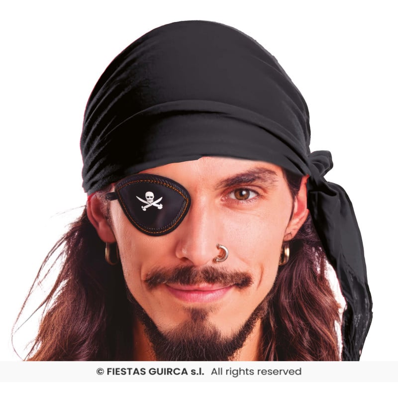 Pañuelo Pirata Terciopelo Negro