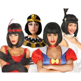 Peluca Melena Negra En Caja