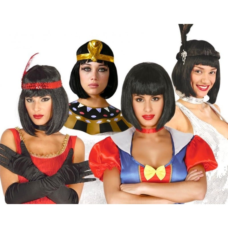 Peluca Melena Negra En Caja