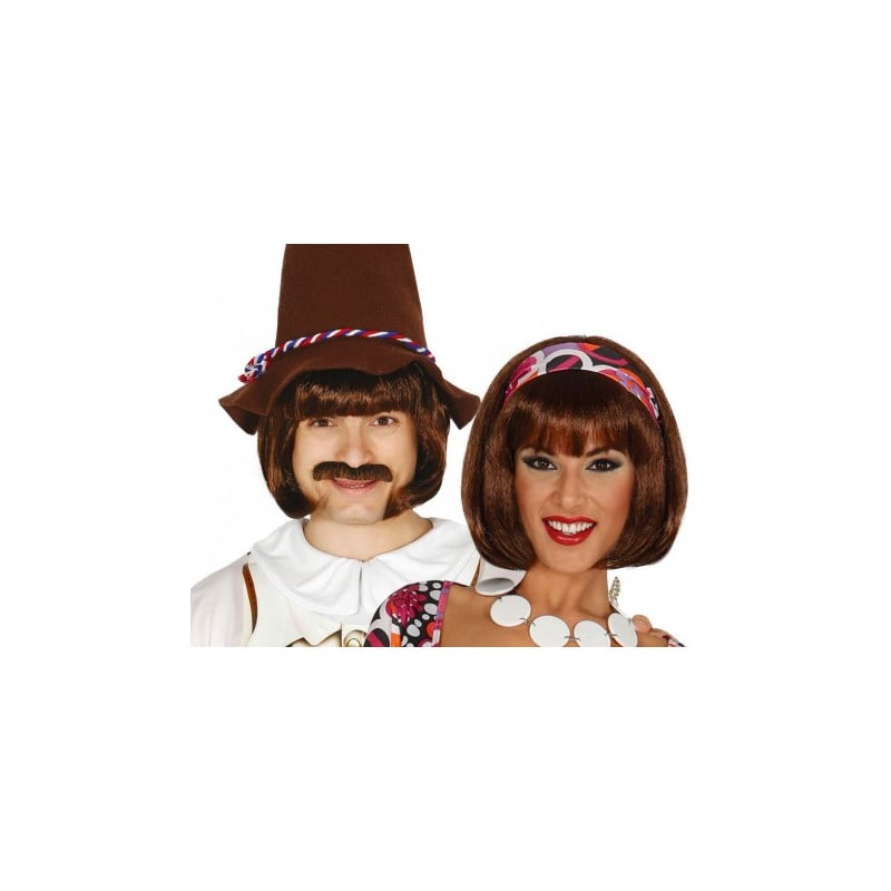 Peluca Melena Castaña En Caja