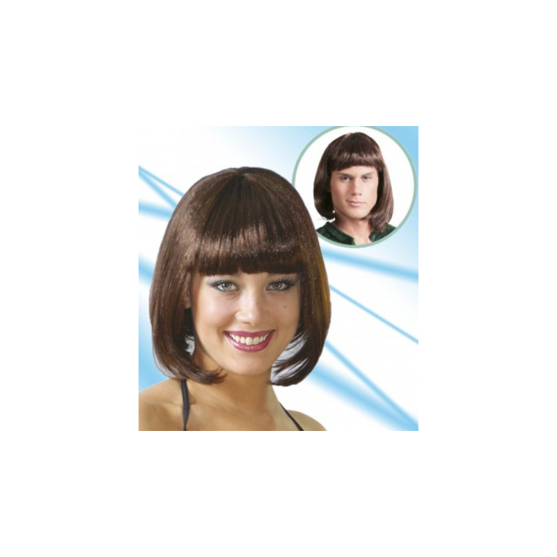 Peluca Melena Castaña En Caja