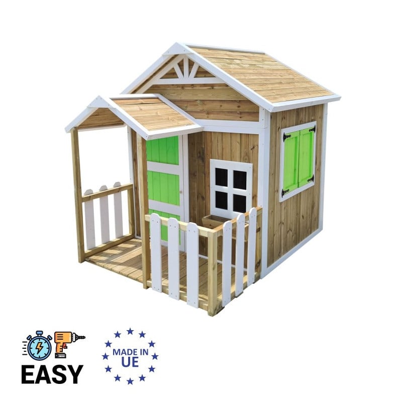 Casita infantil de madera por paneles Masgames OLDEN Verde