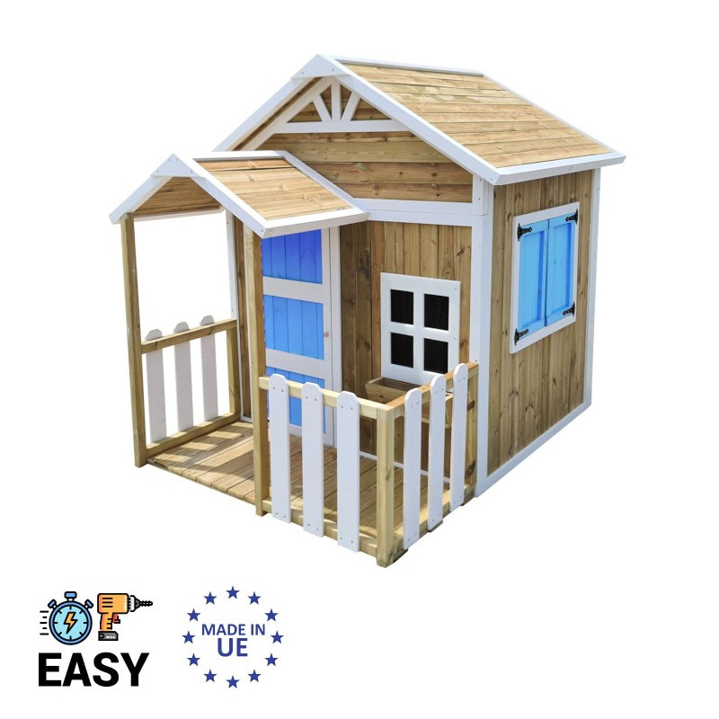 Casita infantil de madera por paneles Masgames OLDEN Azul