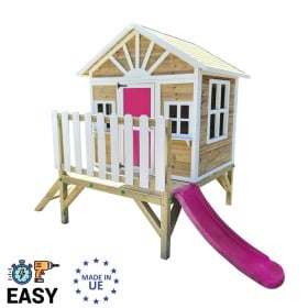 Casita infantil de madera por paneles Masgames VISBY elevada 60 cm 2