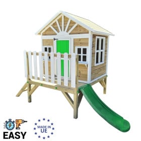 Casita infantil de madera por paneles Masgames VISBY elevada 60 cm Verde