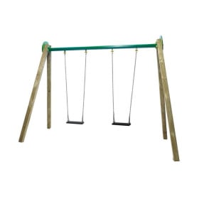 Columpio doble de madera Masgames DRACO (asientos planos) Superficie de hormigon (atornillado)