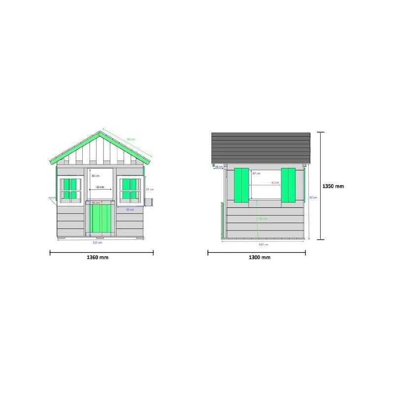 Casita de madera Masgames LOLLIPOP Verde Sin suelo de madera