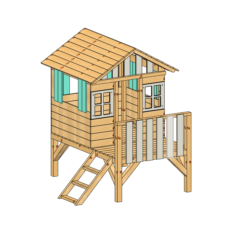 Casita de madera Masgames LOLLIPOP Elevada verde
