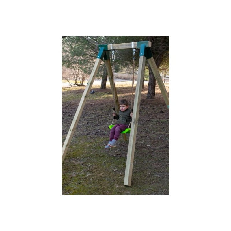 Columpio individual de madera cuadrada Masgames AIKO L