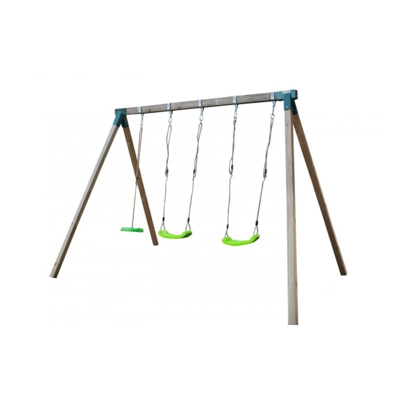 Columpio doble de madera cuadrada Masgames KAI XL