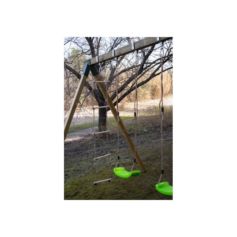 Columpio doble de madera cuadrada Masgames YUA XL