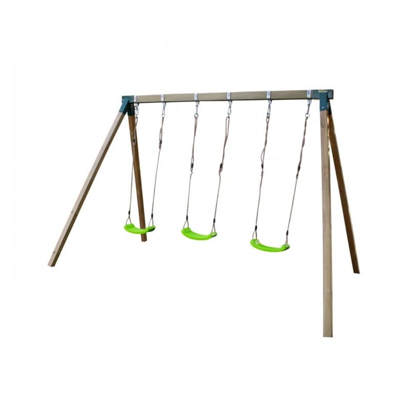 Columpio triple de madera cuadrada Masgames NORI XL