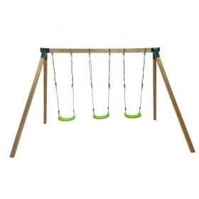 Columpio triple de madera cuadrada Masgames NORI XL 2