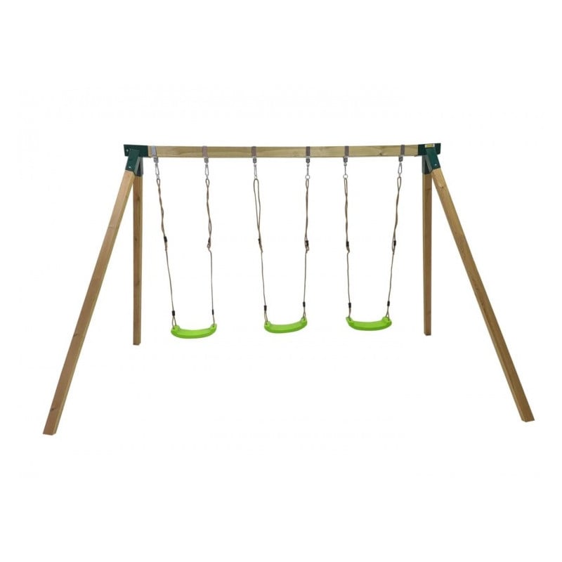 Columpio triple de madera cuadrada Masgames NORI XL