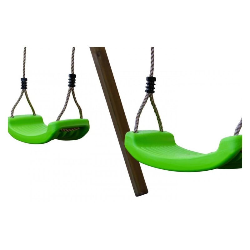 Columpio triple de madera cuadrada Masgames NORI XL