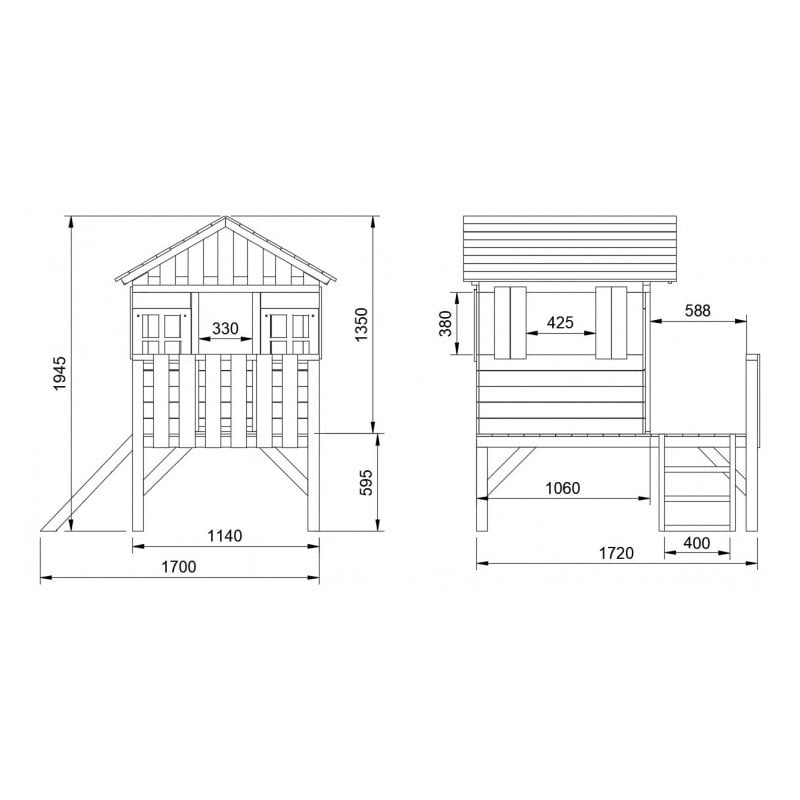 Casita de madera Masgames LOLLIPOP Elevada rosa