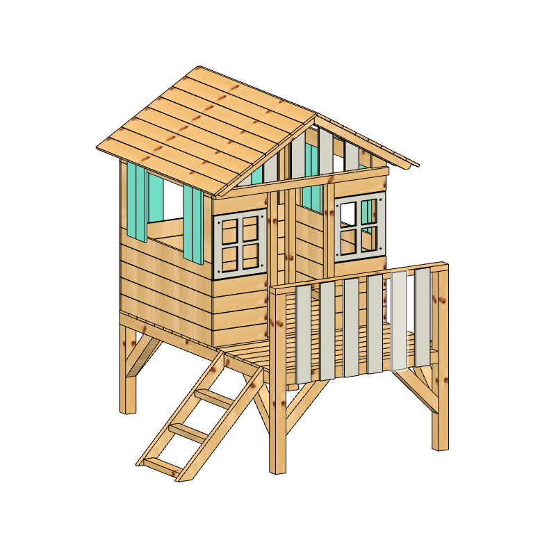 Casita de madera Masgames LOLLIPOP Elevada azul