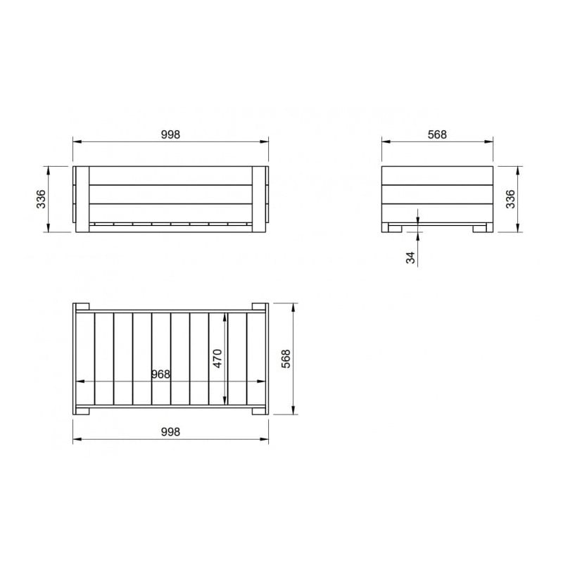 Mesa de cultivo MASGAMES FORTIS L sin patas