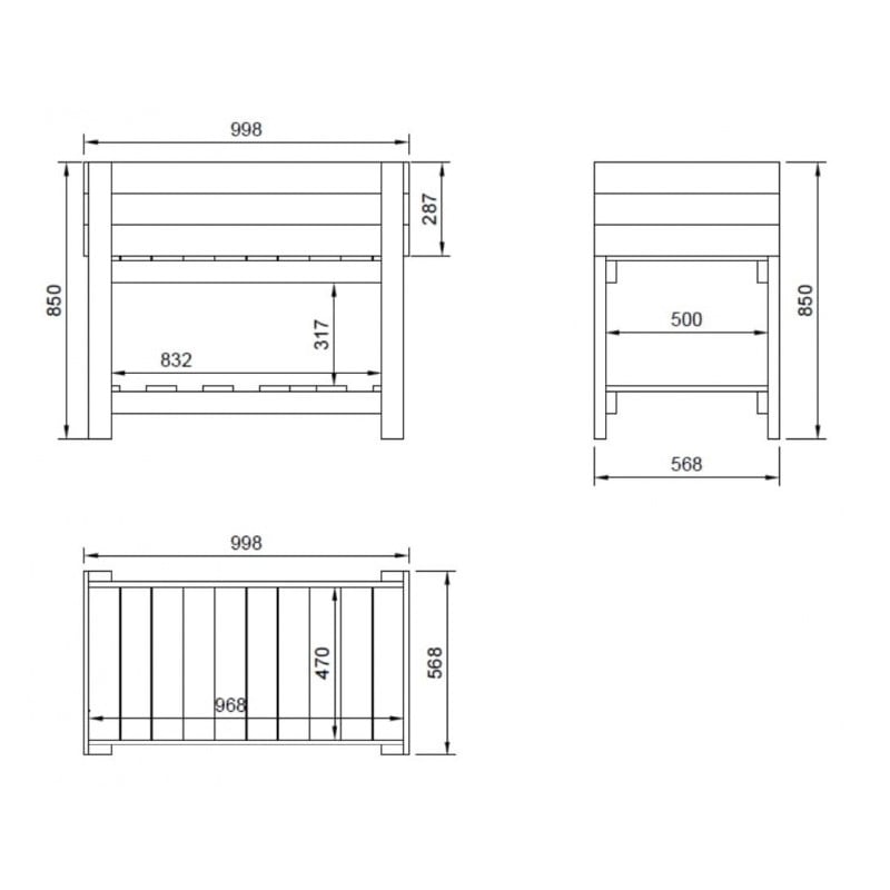 Mesa de cultivo MASGAMES FORTIS L con patas