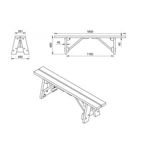 Banco de madera para exterior MASGAMES ZURICH 2