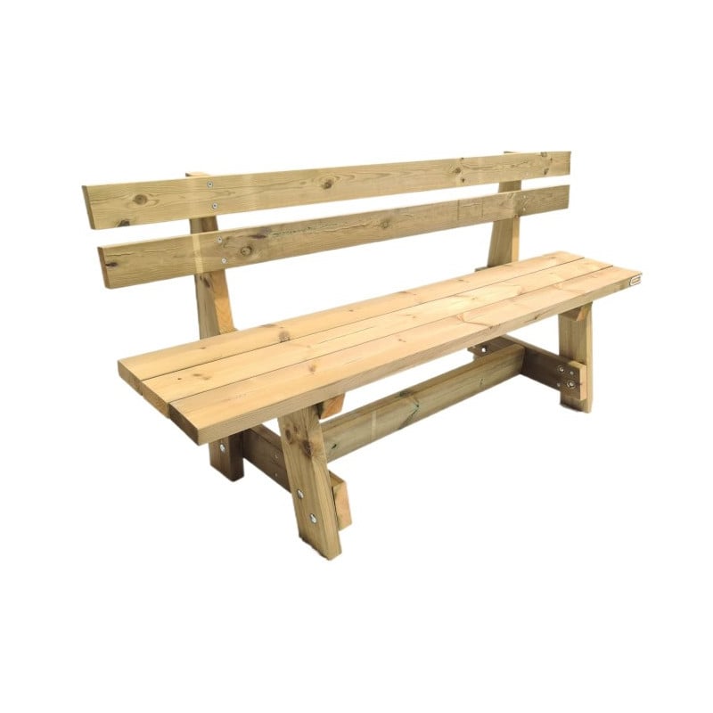 Banco de madera con respaldo MASGAMES VIC