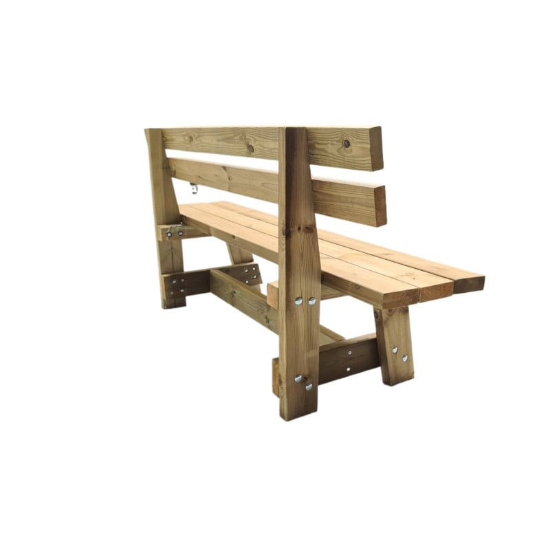 Banco de madera con respaldo MASGAMES VIC