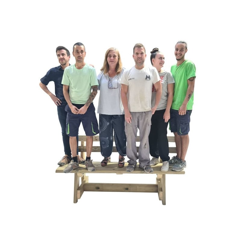 Banco de madera con respaldo MASGAMES VIC