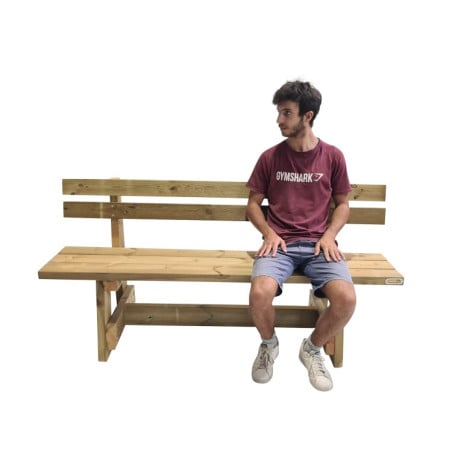 Banco de madera con respaldo MASGAMES VIC