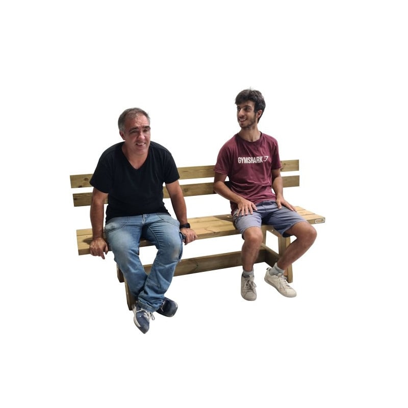 Banco de madera con respaldo MASGAMES VIC