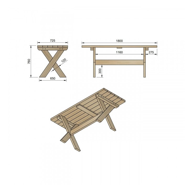 Mesa de madera MASGAMES XERTA