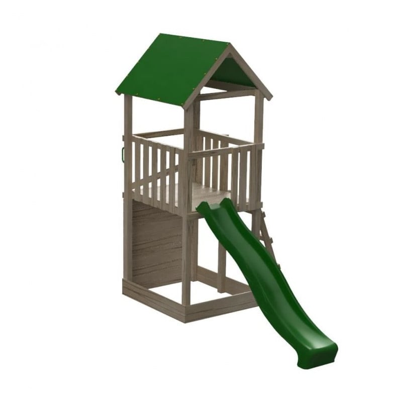 Parque infantil Masgames TIBIDABO L techo de lona Escalada: con arenero en la base y pared de escalada