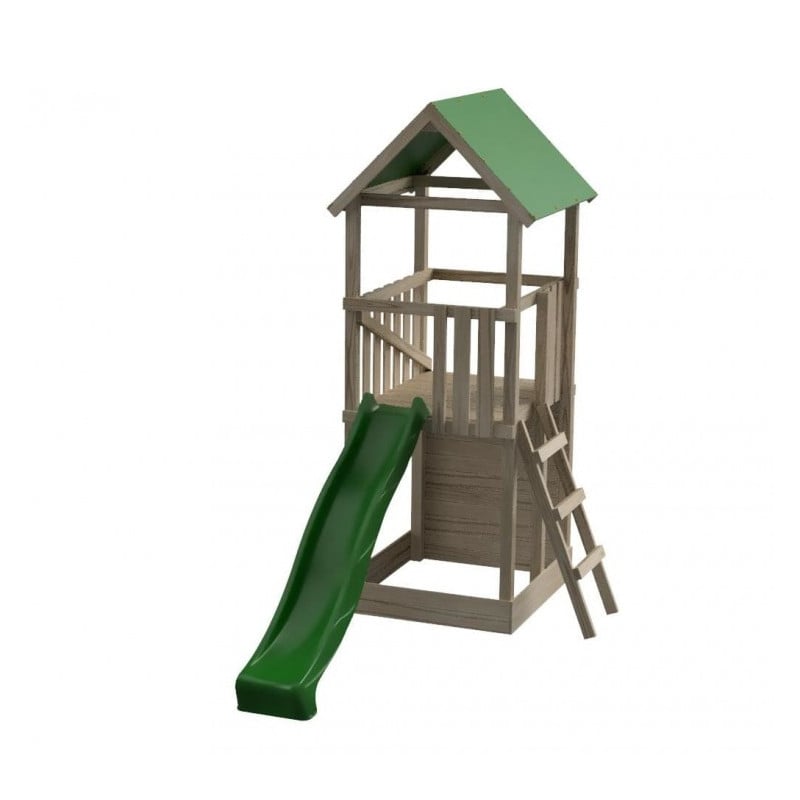 Parque infantil Masgames TIBIDABO L techo de lona Escalada: con arenero en la base y pared de escalada