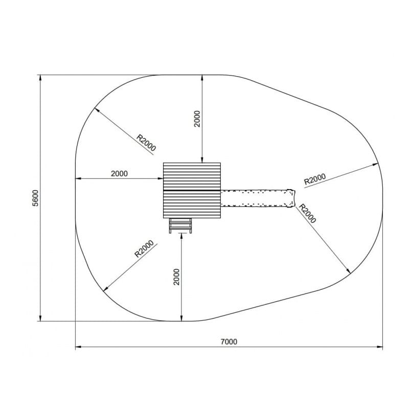 Parque infantil Masgames TIBIDABO L techo de lona Escalada: con arenero en la base y pared de escalada