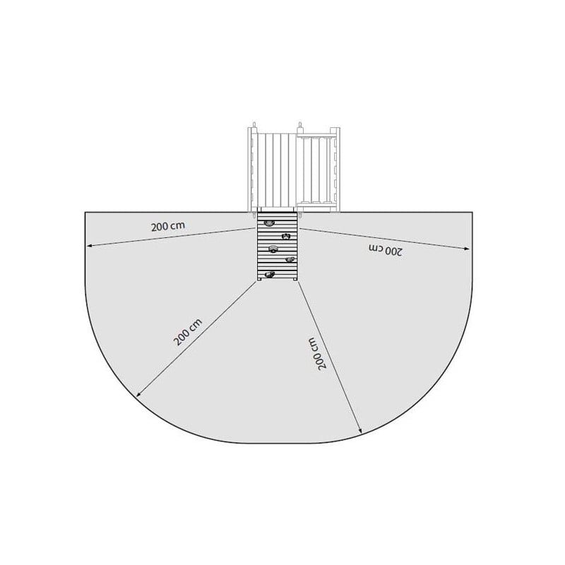 Pared de escalada MASGAMES WALL L (plataforma a 120 cm)