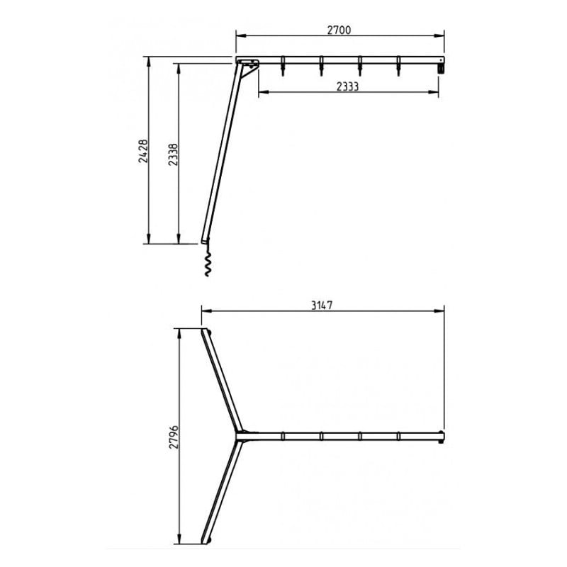 Columpio apoyado doble L (plataforma a 120 cm)