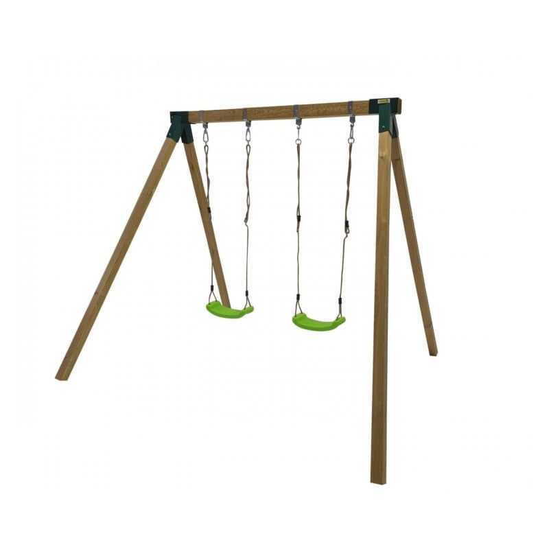 Columpio doble de madera cuadrada Masgames KARAI JUNIOR XL