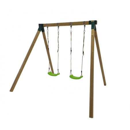 Columpio doble de madera cuadrada Masgames KARAI JUNIOR XL