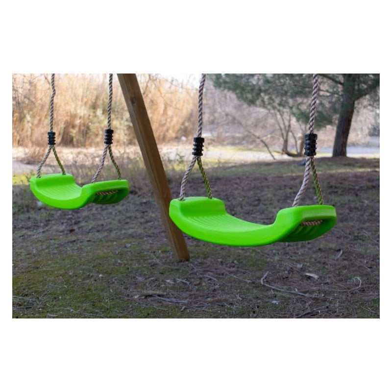 Columpio doble de madera cuadrada Masgames KARAI JUNIOR XL