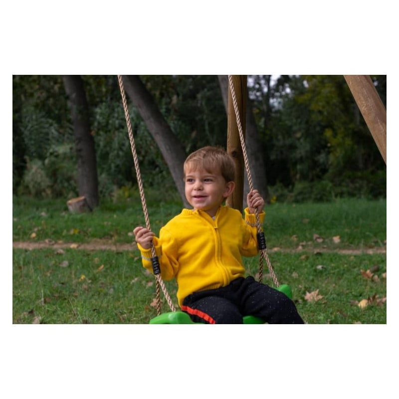 Columpio doble de madera cuadrada Masgames KARAI JUNIOR XL