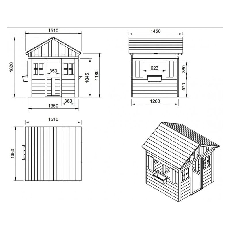 Casita de madera Masgames LOLLIPOP XL Horeca azul