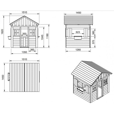 Casita de madera Masgames LOLLIPOP XL Horeca azul
